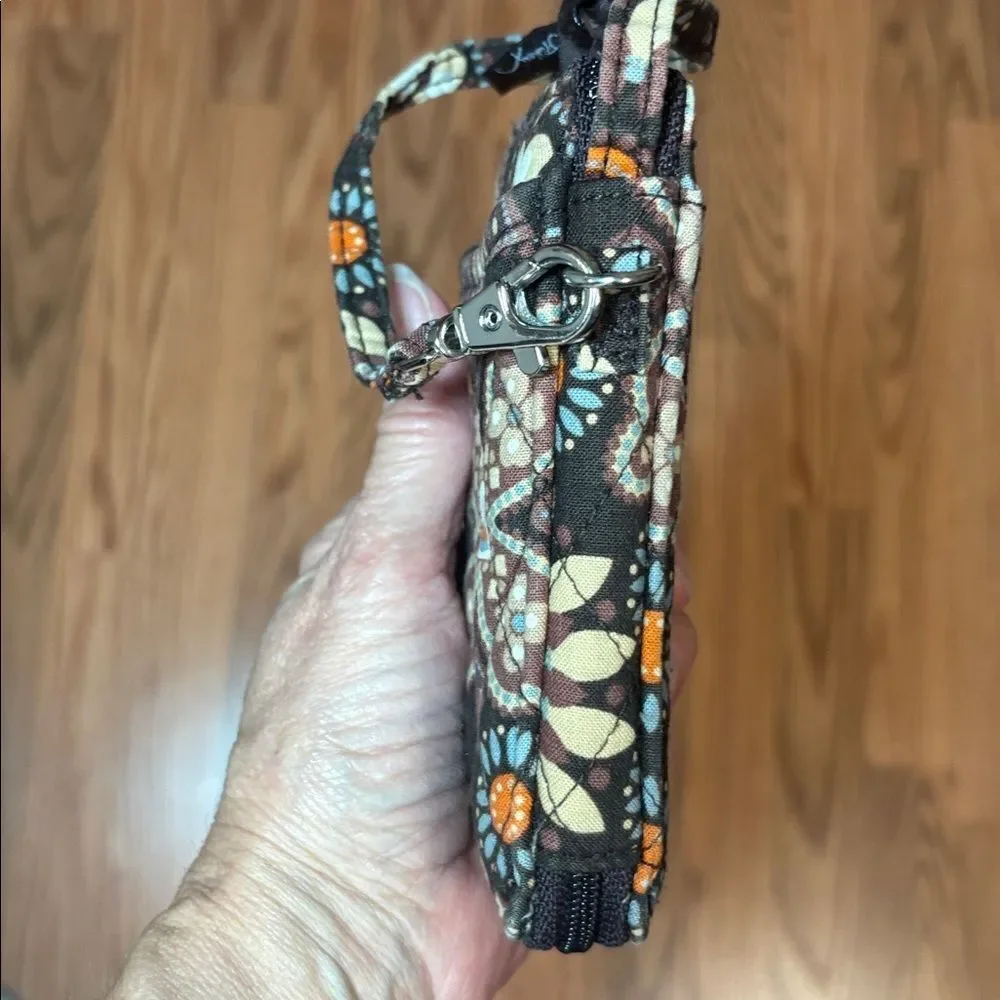 Vera Bradley Zip ID Wallet Brown Print